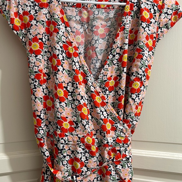JCREW floral wrap dress- size large - Picture 2 of 7